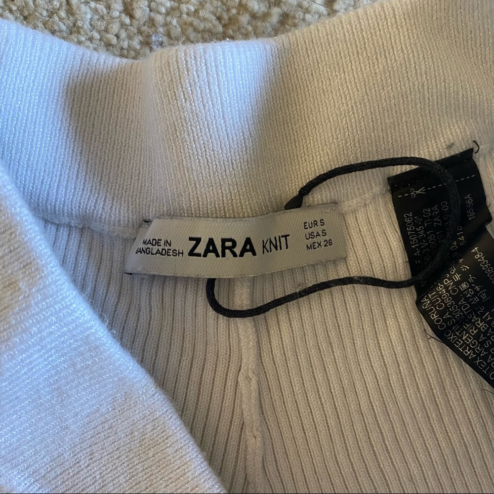 Zara High Rise Wide Leg Ribbed Knit Pants - Picture 4 of 11